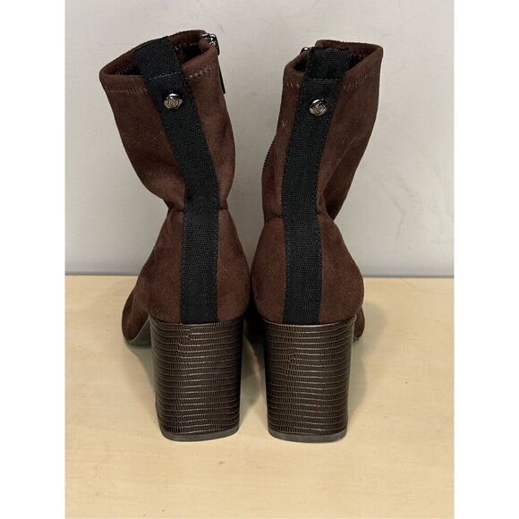 Donald Pliner Women's Cattie Block Heels Side Zip Ankle Bootie Brown Size 8.5 - Picture 5 of 7